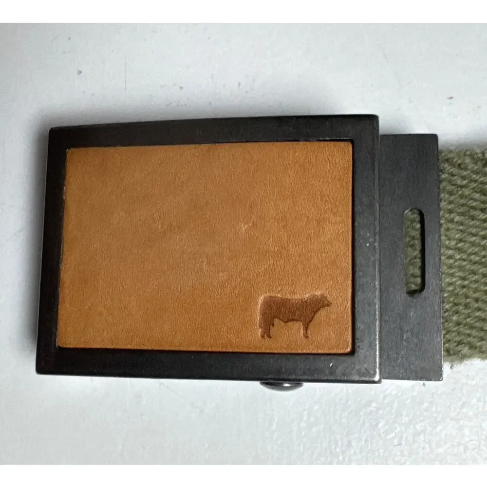 Will Leather Goods Mens Gunner Belt Army Green Leather Buckle Canvas 39 Military